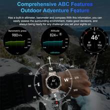 GUHUAVMI Smartwatch GPS Olahraga Outdoor Pria Terbaru 2026 yang Tahan Lama, Unduhan Offline GPS Asli, Pemosisian GPS Presisi Tinggi, Layar Sentuh Penuh AMOLED HD 1,43 Inci 466*466, Jam Tangan Renang Tahan Air 5ATM, Panggilan Bluetooth, Asisten Suara, Fungsi Pengingat, 170+ Mode Olahraga, Pelacak GPS, Kompas/Ketinggian/Barometer, Pelacak Aktivitas, Jam Tangan Pelacak Kebugaran dengan Penghitung Langkah, Jarak, Kalori, Smartwatch Wanita, Desain Modis Dua Warna, Baterai Kapasitas Besar 500mAh, Kompatibel dengan iOS dan Android - View 7