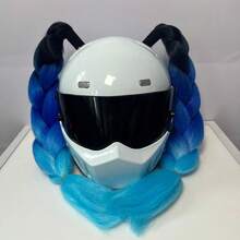 Helmet Decorative Wig Braids With Suction Cup And Double-Sided Adhesive, Motorcycle Helmet Braids, Bicycle Helmet Braids Hair Extensions In Multiple Colors (Helmet Not Included) - Multicolor - View 5