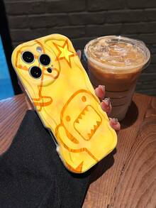 Orange Dome Star Pattern Phone Case. Compatible With Apple, , , And Honor Phones. Made Of TPU Silicone, They Offer Protection Against Bumps And Drops. - White - View 2