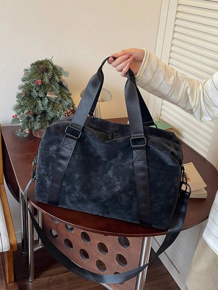 New Fashion Travel Bag, Single Color Minimalist Niche Design With Sequins, Elegant, Popular And Cool, Suitable For Short Trips, Fitness, With Separate Shoe Compartment. - 駝色 - 查看 1