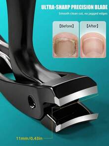High Hardness Stainless Steel Long Handle Heavy Duty Toenail Clipper, Large Opening Non-Slip Precision Nail Clipper, Thick Hard Nails Ingrown Nails Nail Groove Specialized Nail Scissors, Home Use Elderly Men Women Universal Foot Care Clipper, Effort-Saving Durable Portable Professional Nail Care Tool, Hard Nails Specialized Nail Clipper - Black - View 5