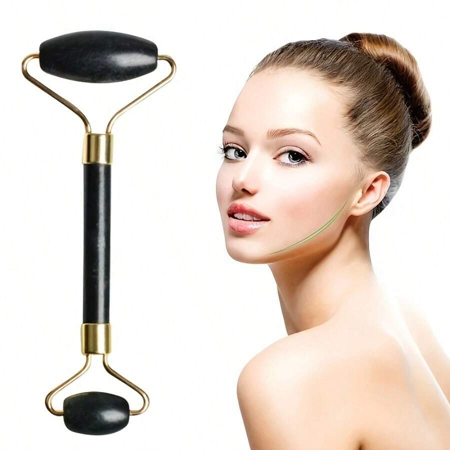 2 peças/Conjunto Ferramenta de Rolo de Massagem com Design Duplo para Uso no Rosto, Pescoço e Corpo, Acessório Portátil de Cuidados com a Pele para Cuidados Pessoais Diários - multicolorido - Visão 1