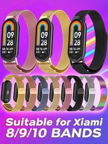 Dây đeo Milanese Loop cho Mi Band 8/9/10, dây thay thế đồng hồ bằng thép không gỉ hít nam châm, vòng tay lưới kim loại điều chỉnh được cho nam và nữ - Mi Band 8/9/10 - Xem 2