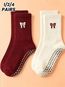 1/2/4 Pairs Yoga Socks Non-Slip Professional Women Pilates Socks Indoor Sports Fitness Floor Socks Adult Dance Non-Slip Socks - Multicolor - View 1