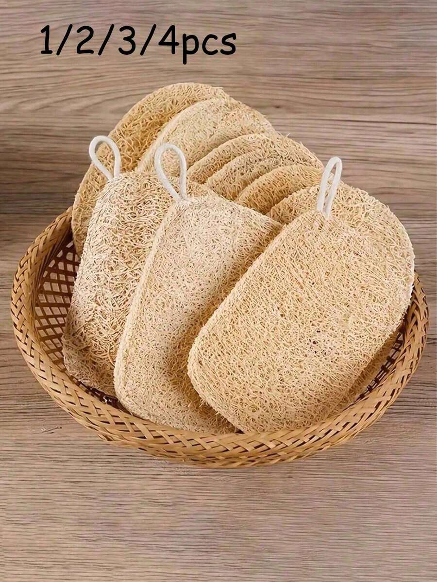 1/2/3/4pcs Exfoliating Body Scrub Sponge, Gentle Bathing Sponge, Suitable For Men And Women, Daily Use Or Kitchen Cleaning - Multicolor - View 1