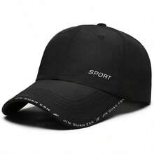 1 Piece Lightweight Outdoor Baseball Cap, Simple And Breathable Fashionable Quick-Drying Hat With Protection For Men, For Summer, Beach, Vacation, Festivals, Travel - Black - View 1