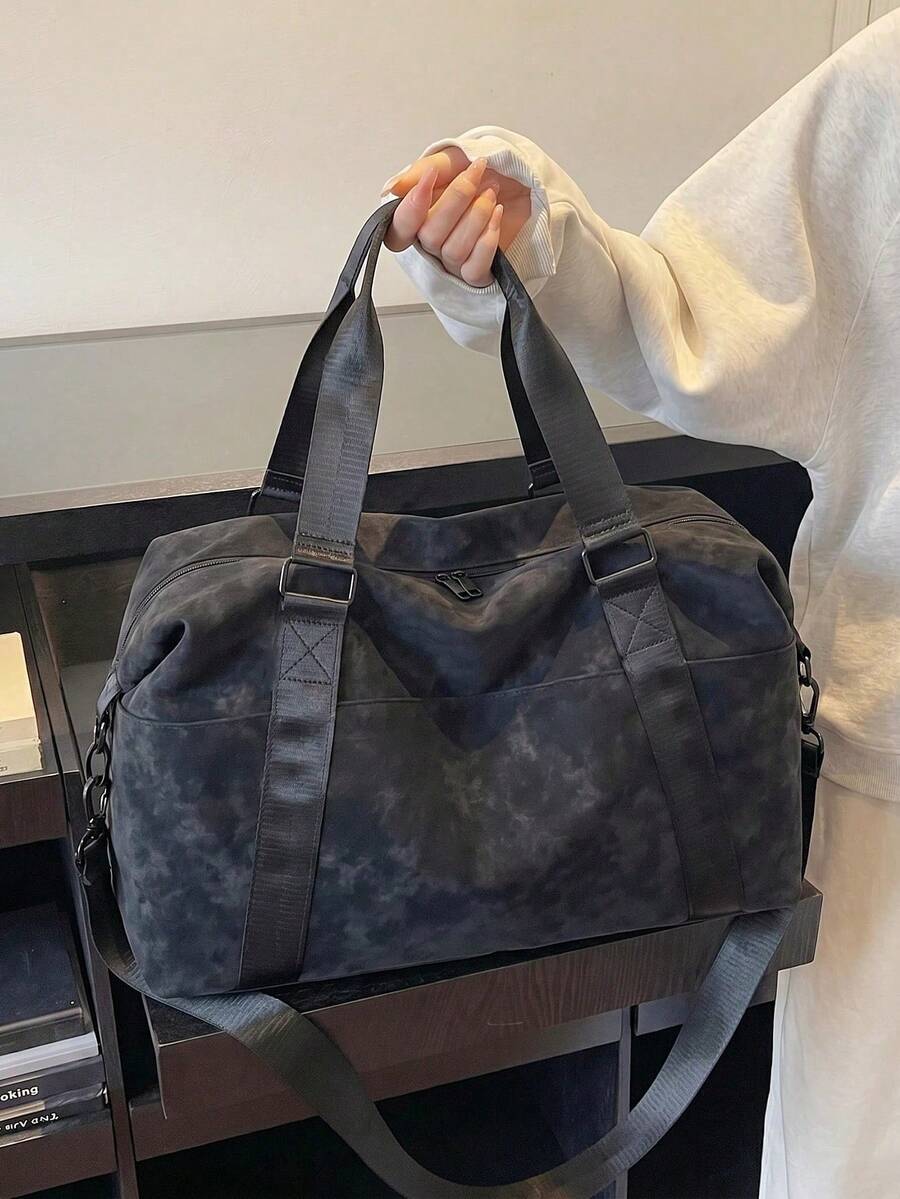 New Fashion Travel Bag, Single Color Minimalist Niche Design With Sequins, Elegant, Popular And Cool, Suitable For Short Trips, Fitness, With Separate Shoe Compartment. - 紫紅色 - 查看 1