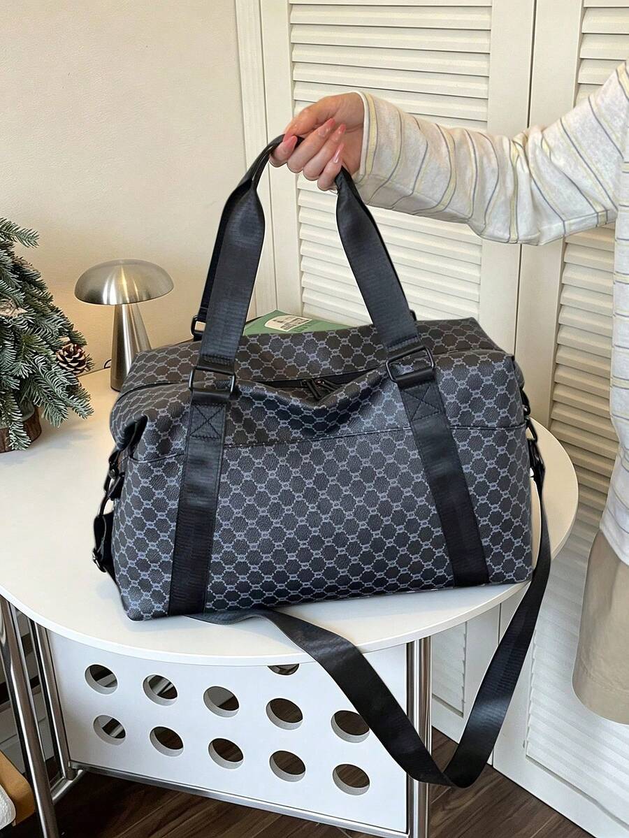 New Fashion Travel Bag, Single Color, Minimalist Niche Design With Sequins, Elegant, Popular And Cool, Suitable For Short Trips, Fitness, With Separate Shoe Compartment. - Purple - View 1