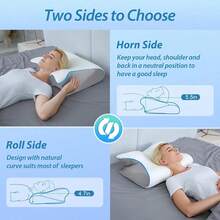 Memory Foam Neck Pillow, Ergonomic Dual-Layer Cervical Pillow, Relieves Neck Pain, Suitable For Side, Back And Stomach Sleeping - Multicolor - View 6