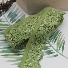 5碼 1英吋寬蕾絲彈性飾邊蕾絲緞帶 蕾絲邊裝飾 縫紉手工藝 婚禮派對裝飾 衣物內衣裝飾 蕾絲手工配件 DIY - 蕾絲花邊 - 查看 33