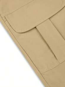 Women's Solid Color Casual Versatile Multi-Pocket Cargo Shorts Summer - Khaki - View 4