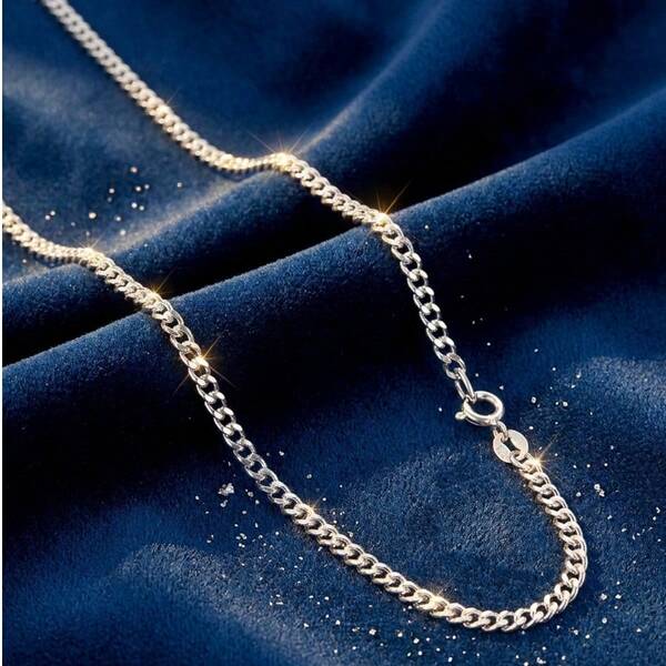 1pc S925 Sterling Silver Necklace, Hypoallergenic Chain, Hip Hop Long Chain, Fashionable Personalized Men's Thick Necklace - Suitable For Daily Wear And Special Occasions, Valentine's Day Gift, Vintage Jewelry
