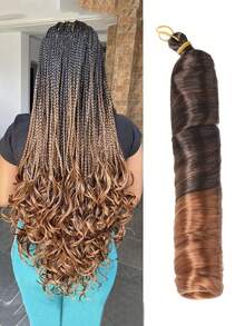 24 Inch Long French Curly Braided Hair Extensions, Synthetic Hair, Loose Wavy Spiral Curls, Ombre Color, Heat Resistant, Pre-Stretched, Halloween - Multicolor - View 26