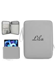 1pc Personalized Text Tablet Sleeve – Waterproof & Non-Slip Pu Protective Case. A Commuter Essential And Stylish Tech Accessory; Drop-Resistant And Shock-Absorbing. Perfect As A Gift For Friends, The New Year, Or The Back-To-School Season. - Multicolor - View 8