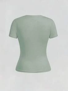 stado y manga corta, moda de temporada, corte cómodo, estilo clásico y versátil, elegante y sencillo, adecuada para todas las estaciones, para entusiastas de la moda, lavable a máquina. 63IS - Burdeos - Ver 11