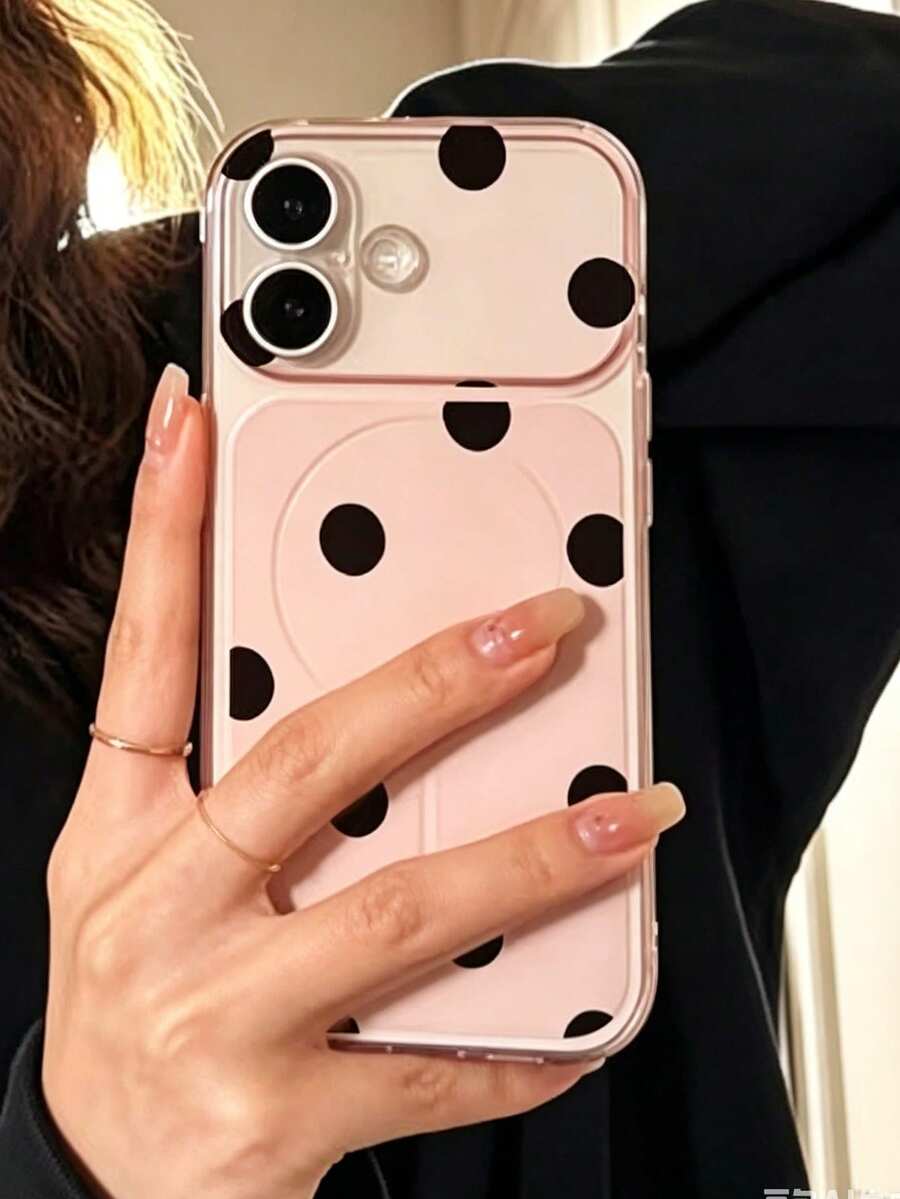 1件時尚透明手機殼,INS可愛波點圖案印花手機保護套,相容 iPhone 13/14/15/16/16 Pro Max,舒適軟殼手機保護殼,相容 iPhone 17/17 Pro/17 Pro Max/Air,防摔防滑手機殼 - 彩色 - 查看 1