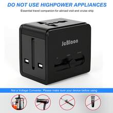 Travel Adapter, Universal Power Adapter, Wall AC Plug Converter With Type-C And USB-A Charging Ports, Suitable For US, EU, UK, Australia Mobile Phones, Tablets And Smart Devices - Black - View 6