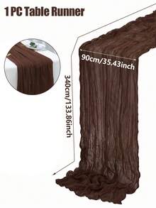1件深褐色百褶可折疊桌旗，深褐色桌布派對用品，生日派對用品，生日禮物，生日用品，婚禮薄紗，派對桌中央裝飾桌旗，宴會裝飾，婚禮伴手禮，桌布，婚禮禮物，廚房桌布，通用，適用於各種派對、婚禮、新娘婚前派對、生日、派對、返校季、萬聖節、聖誕節、新年等 - 深棕 - 查看 12