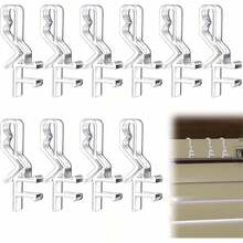 10/1pc Transparent Plastic Curtain Box Clip, Blind Installation Clip With Hidden Slot Design, Suitable For Wooden Blinds, Roller Blinds And Window Treatments Fasteners, Home Office Curtain Installation Accessories - Multicolor - View 1