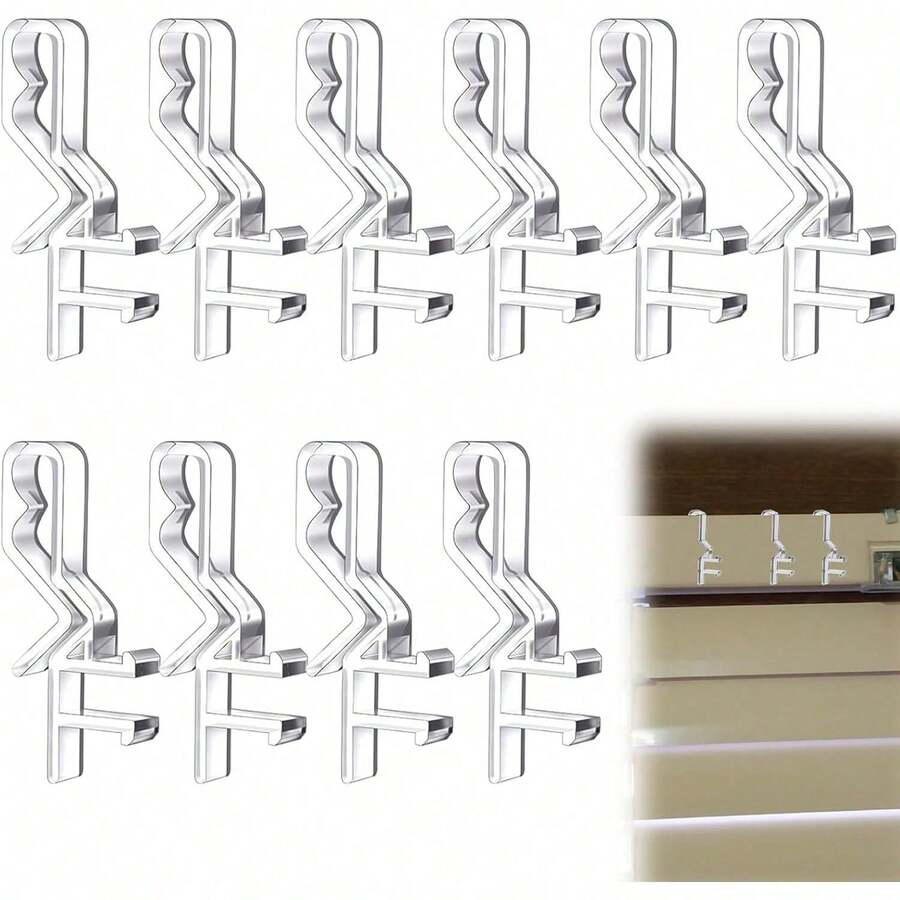 10/1pc Transparent Plastic Curtain Box Clip, Blind Installation Clip With Hidden Slot Design, Suitable For Wooden Blinds, Roller Blinds And Window Treatments Fasteners, Home Office Curtain Installation Accessories - Multicolor - View 1