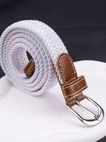 1pc (2.5cm Wide, 110cm Long) Fashionable Sports Unisex Braided Elastic Belt - A - View 2