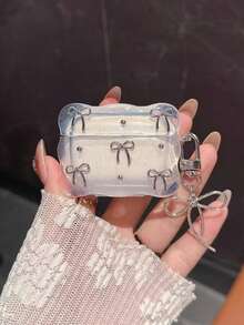 1pc Silver Resin Bow Charm Compatible With Apple - Multicolor - View 1