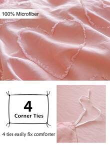 2/3pcs Pink Heart Pattern Duvet Cover Set, Cute Minimalist Ins Style Bedding Set Suitable For All Seasons, Soft And Breathable Bedroom Decor Duvet Cover, Machine Washable, Twin/Full/Queen/King All Sizes (1 Duvet Cover + 1/2 Pillowcases, Filling Not Included) - Pink - View 8
