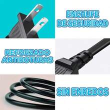 Cable Impresora De Corriente Alimentacion Pc Cpu Monitor - Negro - Ver 6
