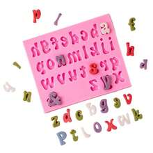 矽膠模具 小寫英文字母 大寫字母 Mini A-Z 26個英文字母裝飾工具 字母灰色手工皂模 - 粉紅色 - 查看 1