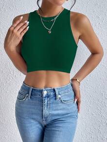 Popular Sleeveless Crop Top In European And American Style, Which Enhances The Figure, Modern And Sexy. - 白色 - 查看 9