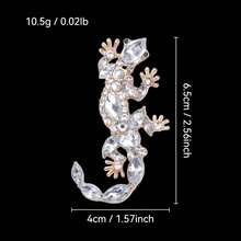 1/3 Fashion Exaggerated Animal Lizard Brooch Niche Design Rhinestone Gecko Pin Versatile Accessory For Dress And Coat - Style - View 2