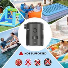 Pompe à air électrique sans fil portable, gonfleur/dégonfleur rechargeable USB 5200mAh à remplissage rapide, double usage pour matelas gonflable et sacs sous vide, avec 5 buses, écran LED, convient pour le camping, les flotteurs de piscine gonflables, les lits d'air, les bouées de natation, l'utilisation en extérieur - Noir - Voir 13