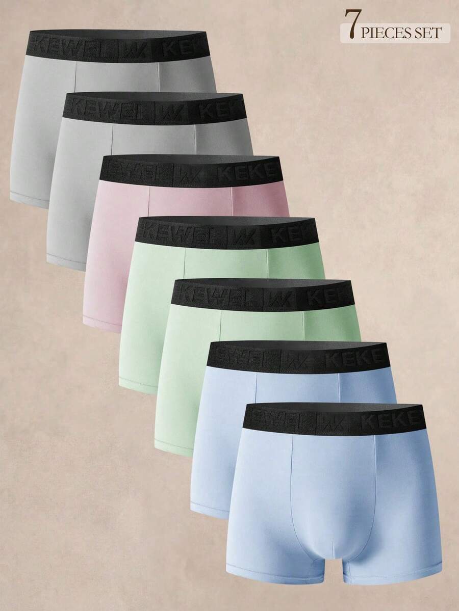 Set Of 7 Simple And Comfortable Boxer Briefs For Men - White - View 1