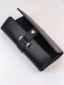 Vintage Long Zipper Wallet, Student Fashion New Style Wallet, Christmas New Year Gift, Phone Wallet, Women's Bag - Black - View 2