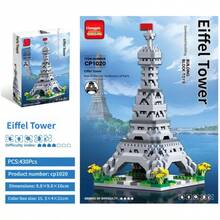1 Set 430pcs Balok Bangunan Menara Eiffel, Bahan ABS, Balok Bangunan Warna Campuran, Balok Bangunan Landmark Kreatif, Cocok Untuk Hadiah Ulang Tahun, Liburan, dan Hari Jadi - MultiWarna - View 2