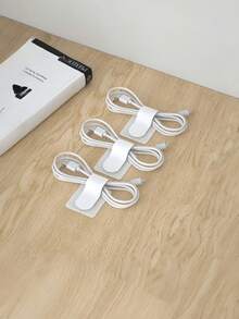 20pcs Reusable White Self-Adhesive Nylon Cable Clips, Strong Adhesive Backing Cable Management Straps, Suitable For Home, Office, Car, Studio Cable Organization And Tidy Wire Management - White - View 7