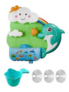 Bathtub Anti-Slip Suction Cup Bath Toy, Cute Dolphin Design, Water Spraying Bath Toy, Suitable For Bathroom, Kindergarten, Children's Playground, Bringing Hours Of Joy And Creative Time (Random Style And Color) - Multicolor - View 8