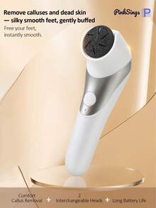 PinkSings Electric Foot Callus Remover, Portable Foot Care Set, Rechargeable Waterproof Foot File, Foot Dead Skin Remover - White - View 8
