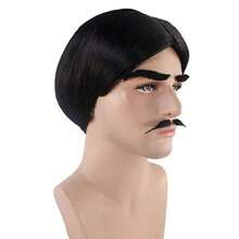 1PC Middle-Aged Men Cosplay Wig 8inch Synthetic Fiber Black Short Hair Costume Party Holiday Party Daily Wear Full Wig - Black - View 5