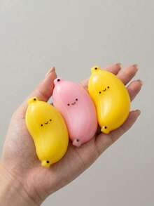 1/2pcs Banana Squishy Toys, Smiling Banana Squeeze Toys - Cute Stress Relief Squeeze Toys For Kids And Adults | Fun Pressure Release Toys, Anxiety Relief And Relaxation Fidget Toys, Suitable For Students And Office Workers, Great For Birthday And Graduation Gifts, Adult Office Desk Decor, Party Birthday Gifts, School Prizes, Easter/Christmas Presents - Multicolor - View 3
