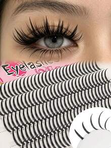160 Clusters Large Fairy Faux Eyelashes, Single-Strand Single-Cluster Thick, Natural-Looking Ultra-Soft Curly Sunflower False Eyelashes - C - View 5