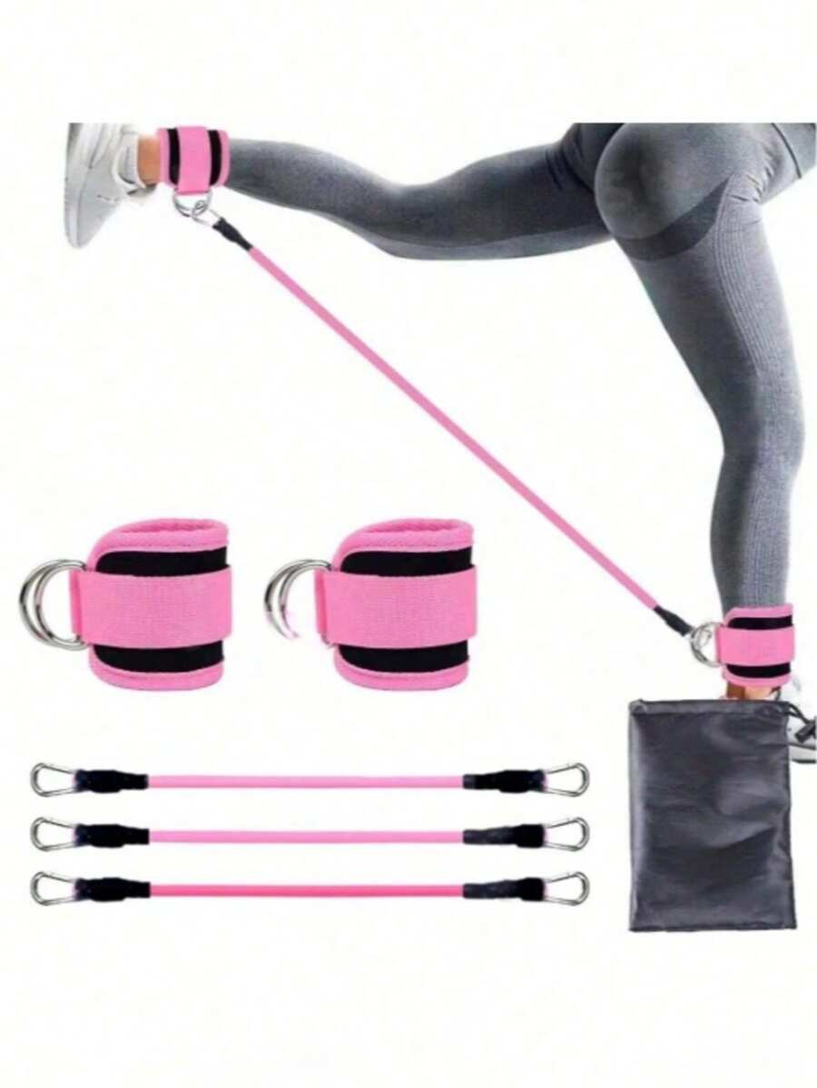 1 Set Ankle Strap Resistance Bands, Gym Weighted Leg Training Straps, Hip Trainer, Fitness Ankle Cuffs - Multicolor - View 1