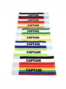 Adjustable Hook And Loop Captain Armband, Multi-Color Elastic Football Captain Armband, Suitable For Team Sports - Multicolor - View 2
