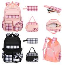 3pcs Bowknot DIY Girls Backpack Strap, Tote Bag And Pencil Case, Backpack For Travel, School, Work, Daily Use, Back To School Gift - A - View 11