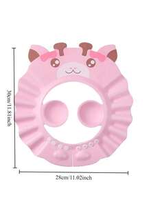 1/2/4pcs Adjustable Waterproof Shower Cap With Ear Protection, Cute Cartoon Design, Soft EVA Bathing Accessory - Multicolor - View 3