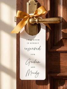 Label Gantungan Pintu dengan Nama Kustom yang Dipersonalisasi, Tanda Gagang Pintu Cetak Kustom, Label Kamar, Hadiah Hotel untuk Pengiring Pengantin, Acara Bridal Shower, Ulang Tahun - MultiWarna - View 8
