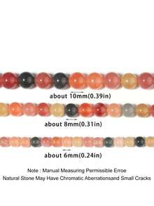 1 Strand Round Colorful Fur Natural Stones Loose Beads For Jewelry Making Bracelet Necklace Diy Sewing Clothing Decoration Making 6 8 10mm - Multicolor - View 8