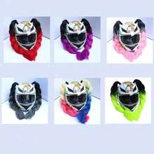 Helmet Decorative Wig Braids With Suction Cup And Double-Sided Adhesive, Motorcycle Helmet Braids, Bicycle Helmet Braids Hair Extensions In Multiple Colors (Helmet Not Included) - Multicolor - View 4