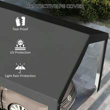 Outsunny 10 X 20ft Carport Roof, UV Resistant Canopy Replacement, Fits 84C-378V00 And 84C-206 Series, Dark Gray-XY105072 - 84C-447V00CG - View 6