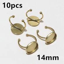 10pcs Stainless Steel Gold Color Adjustable Ring Settings Fit 6-25mm Glass Cabochon Blank Base Tray DIY Jewelry Making Accessories - Ring Blank Base - View 24